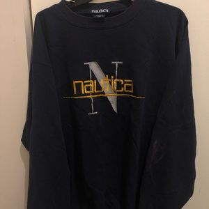 Vintage 90s nautica sweatshirt large big logo rare